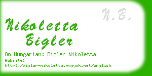 nikoletta bigler business card
